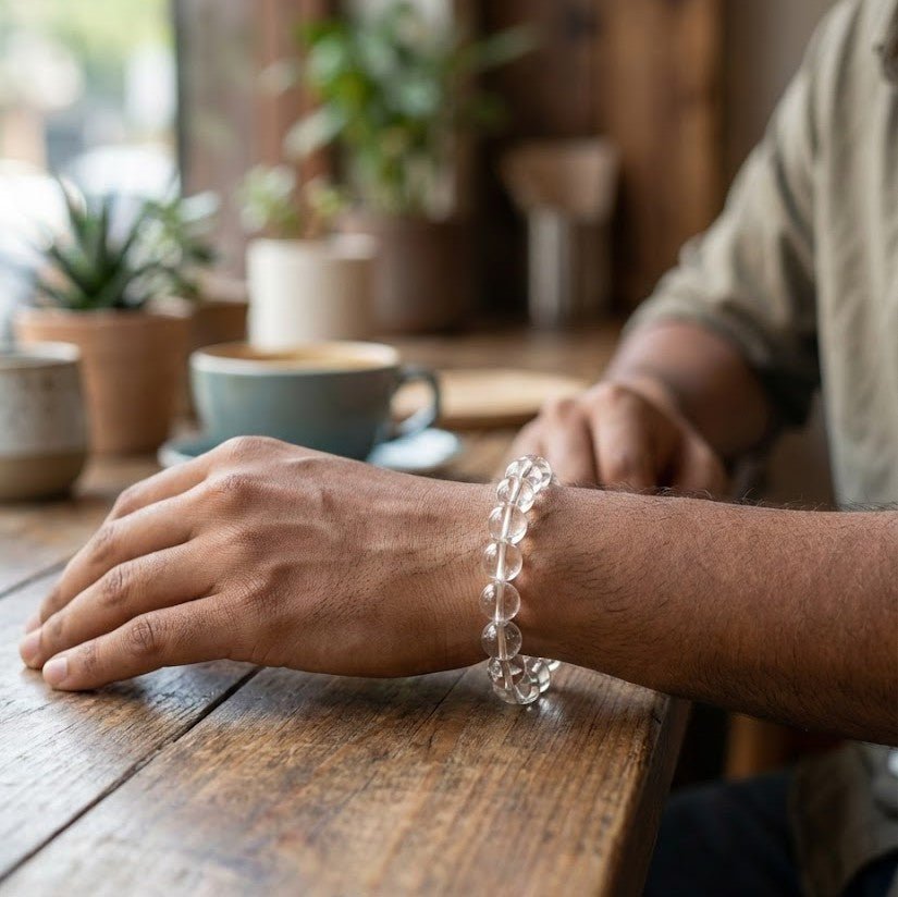 Natural Clear Quartz Bracelet - Rudratna