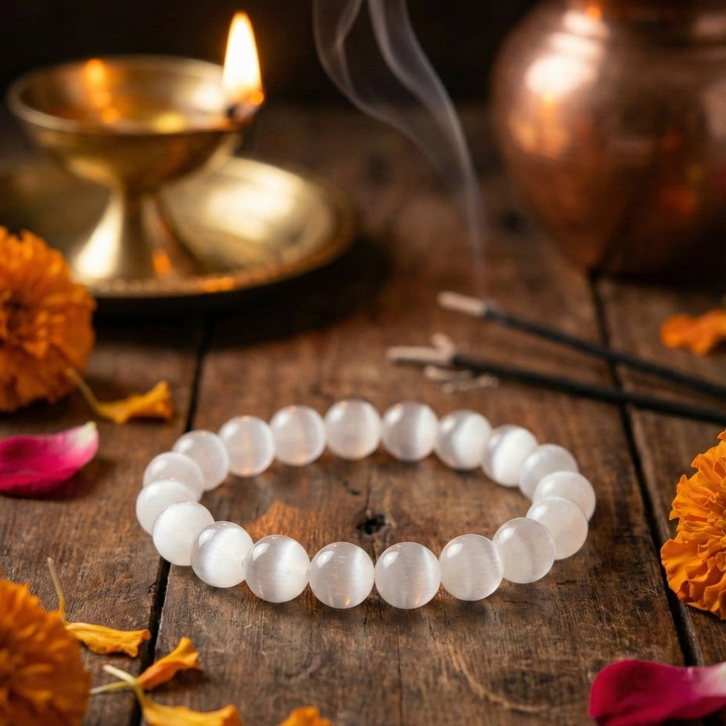 Natural Selenite Bracelet - Rudratna